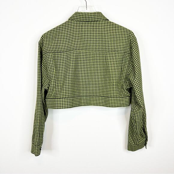 Capulet Cropped Gingham Denim Jacket S - Picture 3 of 11